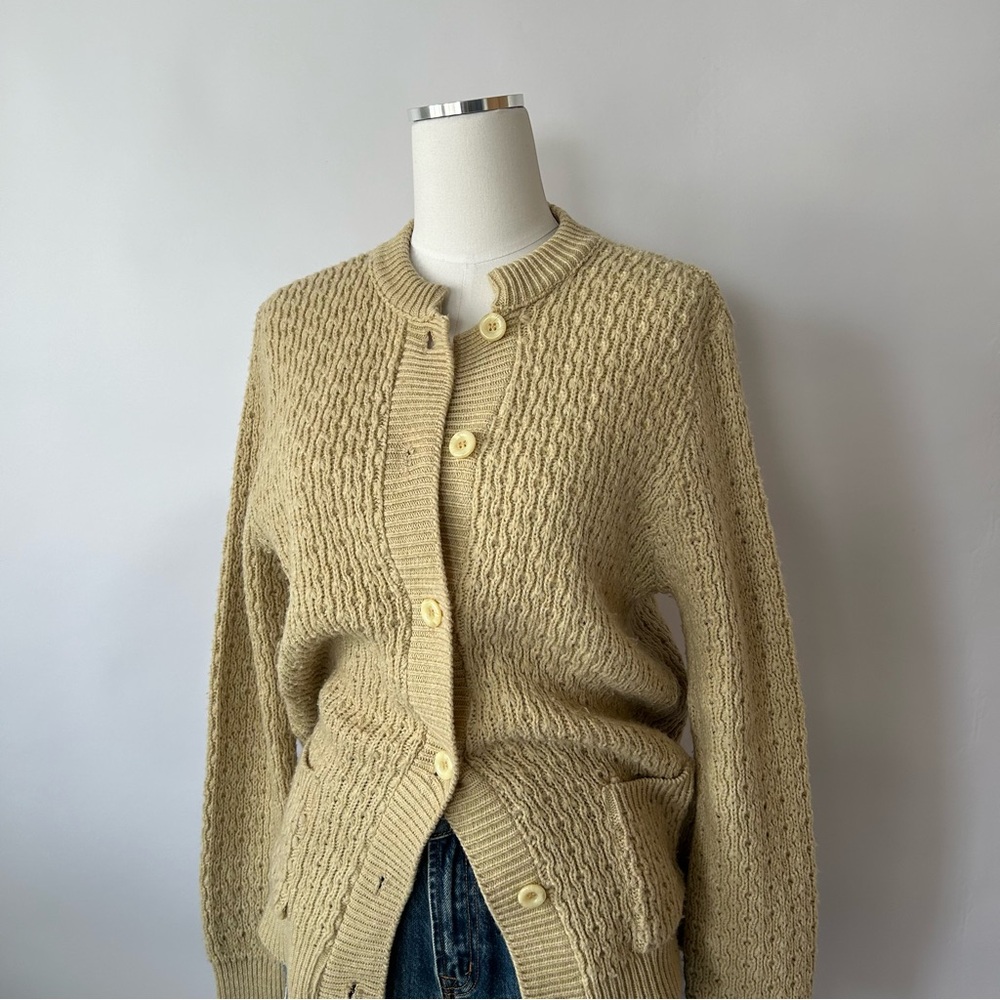 Vintage textured knit cardigan sweater - Picture 4 of 9